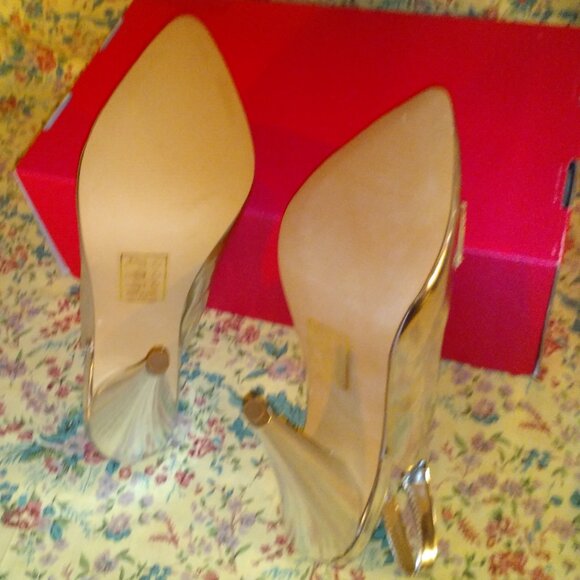 Shoedazzle Shoes pump Slingback Silver metallic Sz 8 *New in box - Picture 5 of 8